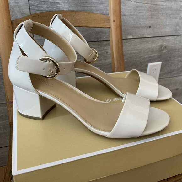 Michael Kors Light Pink Patent Block Heel Sandals – Size 7.5 - Picture 1 of 4